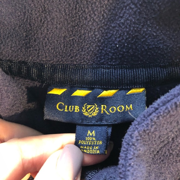 Navy blue fleece Charter Club 1/4 zip size medium 100% polyester - Picture 2 of 7
